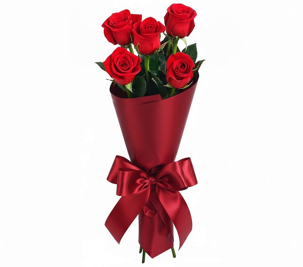 Букет 5 Красных роз Эдлесс Лав в Первомайском Республика Крым