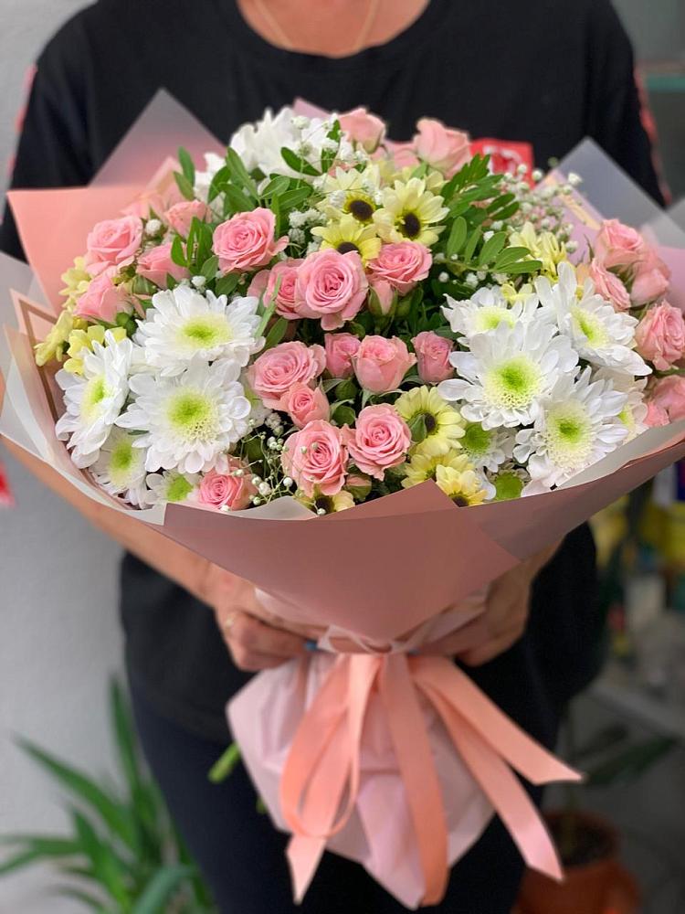 Букет цветов из: Розы и Хризантемы в Первомайском Республика Крым