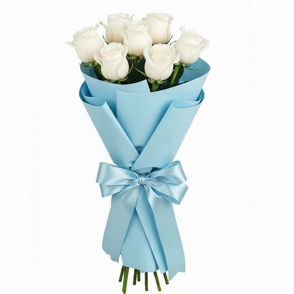 Букет 7 белых роз Проуд в Первомайском Республика Крым