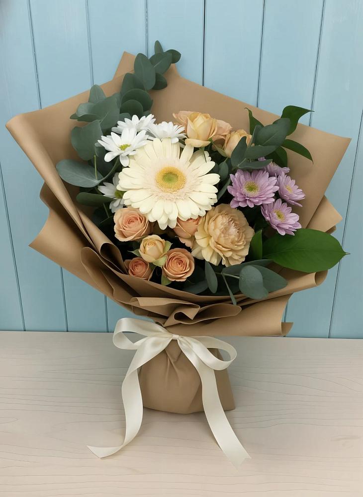 Букет цветов из: Герберы и Хризантемы в Первомайском Республика Крым