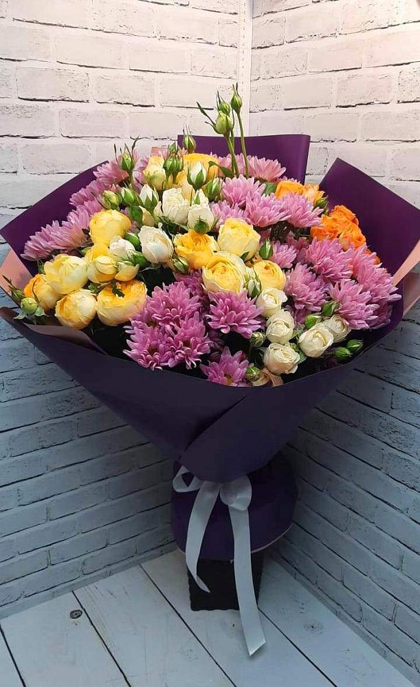 Букет цветов из: Хризантемы и Розы в Первомайском Республика Крым