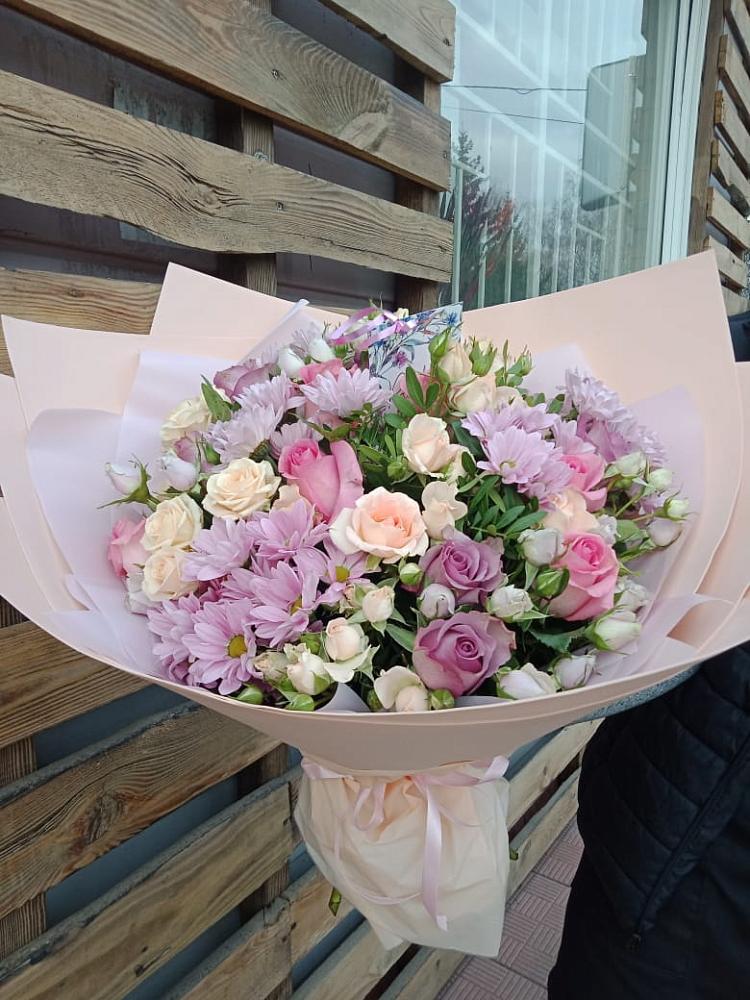 Букет цветов из: Розы и Хризантемы в Первомайском Республика Крым