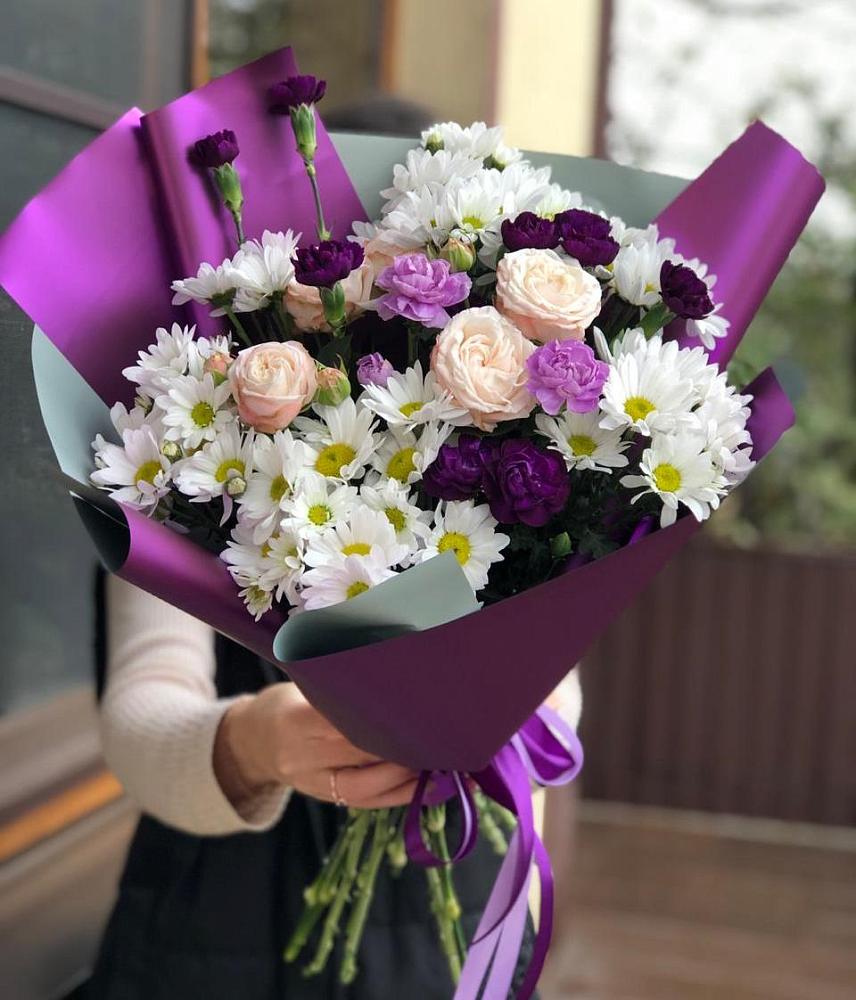 Букет цветов из: Хризантемы, Гвоздики и Розы в Первомайском Республика Крым