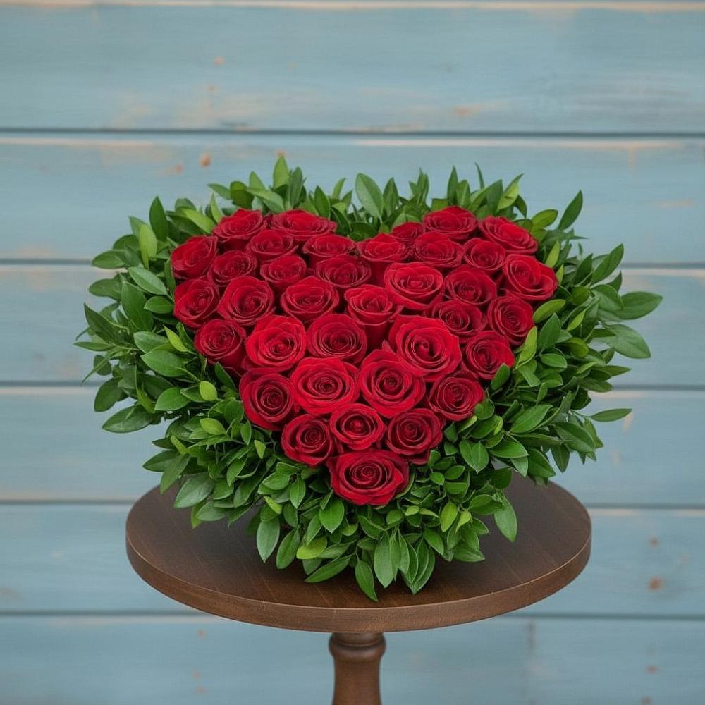 Цветочная композиция из Розы в виде сердца в Первомайском Республика Крым