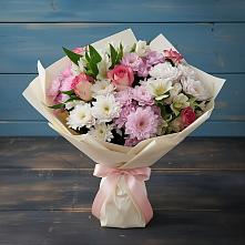 Букет цветов из:  Хризантемы, Альстромерии и Розы в Первомайском Республика Крым