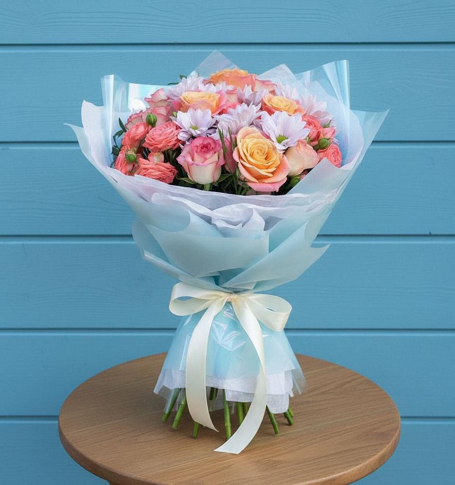 Букет цветов из: Хризантемы и Розы в Первомайском Республика Крым