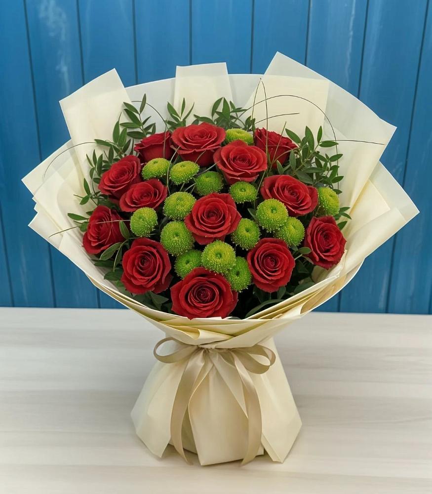 Букет цветов из: Розы и Хризантемы в Первомайском Республика Крым