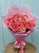 Букет 15 Розовых роз Равель в Первомайском Республика Крым