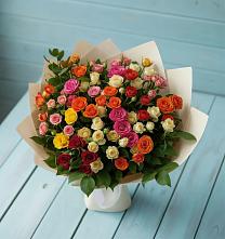 Букет Микс из разноцветных кустовых роз в Первомайском Республика Крым
